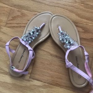 Pink and silver sandals